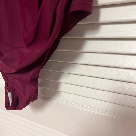 Tempt Me One Piece Swimsuit High Neck Plunge Mesh Ruched Monokini Large NWT - Picture 9 of 16